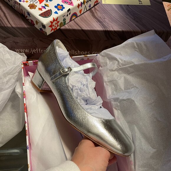 NIB Jeffrey Campbell Top Tier Silver Ballet Pump 7.5 - Picture 1 of 3